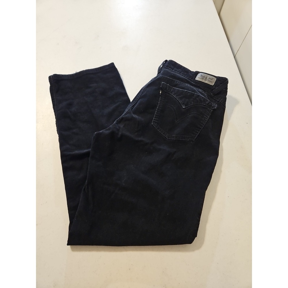 Levi's 505 Jeans Womens 14M 32x32 Black Corduroy Straight Leg Classic (A1113)